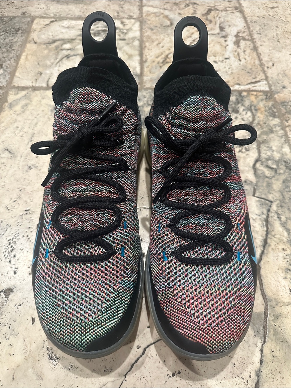 KD Nike BASKETBALL Multicolor Knit Sneakers with Black Collar